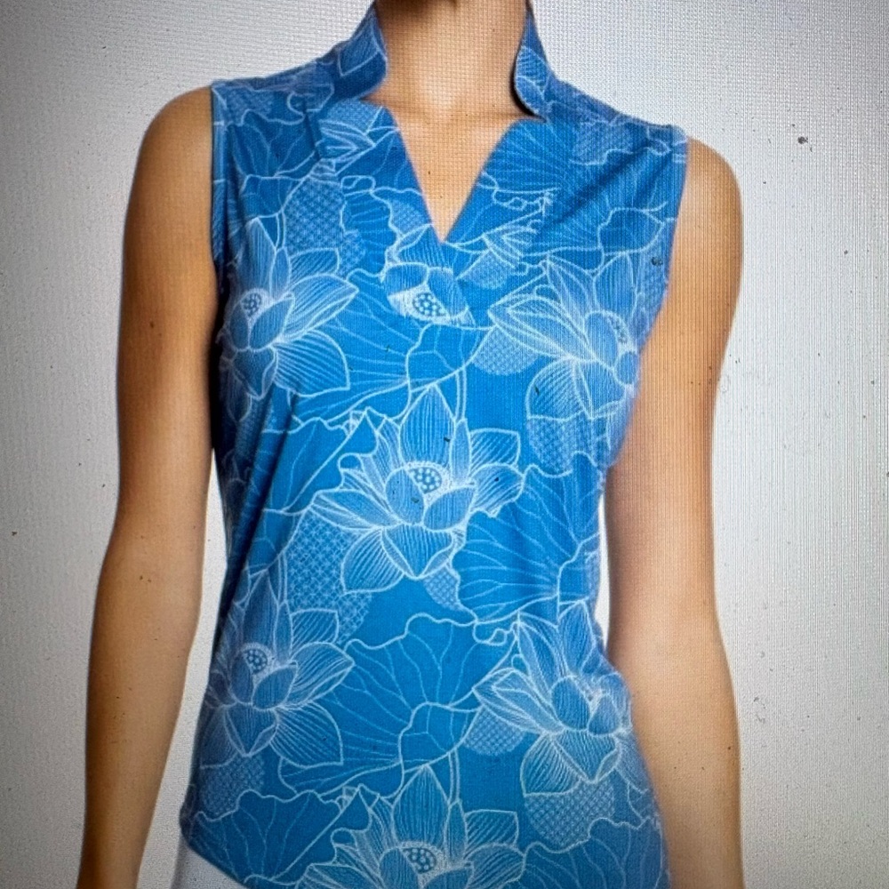 Sport Haley Women's Sleeveless V Neck Golf Polo; Sz: L; EUC